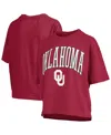 Pressbox Crimson Oklahoma Sooners Nelson Arch Over Logo Waist Length Oversized Slub T-shirt In Red
