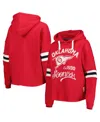 Pressbox Women's Crimson Oklahoma Sooners Super Pennant Pullover Hoodie In Multi