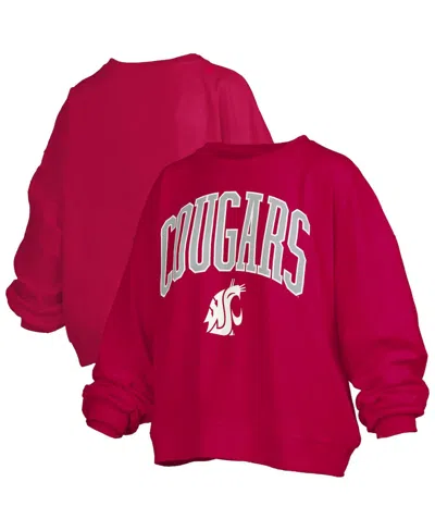 Pressbox Women's Crimson Washington State Cougars Janise Fleece Sweatshirt In Red