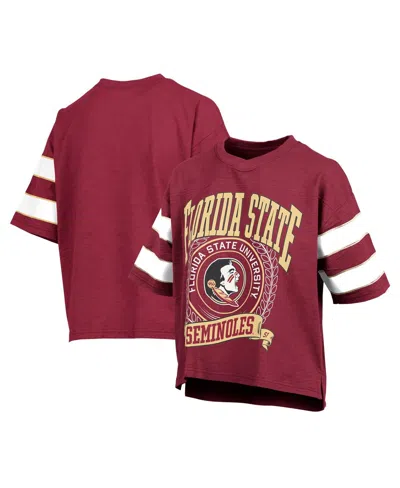 Pressbox Women's Garnet Florida State Seminoles Emily Sleeve Stripe Slub Top In Red