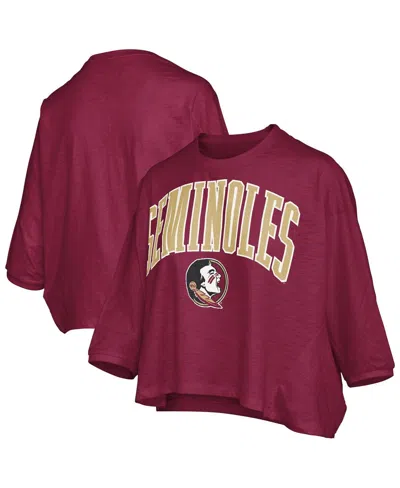 Pressbox Women's Garnet Florida State Seminoles Midi Arch Over Logo Oversized T-shirt In Burgundy