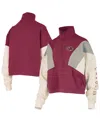Pressbox Women's Garnet South Carolina Gamecocks Ferrara Color Block Quarter-zip Sweatshirt In Multi