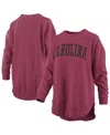 PRESSBOX WOMEN'S GARNET SOUTH CAROLINA GAMECOCKS MELANGE PONCHO VINTAGE FLEECE LONG SLEEVE PULLOVER SWEATSHIR