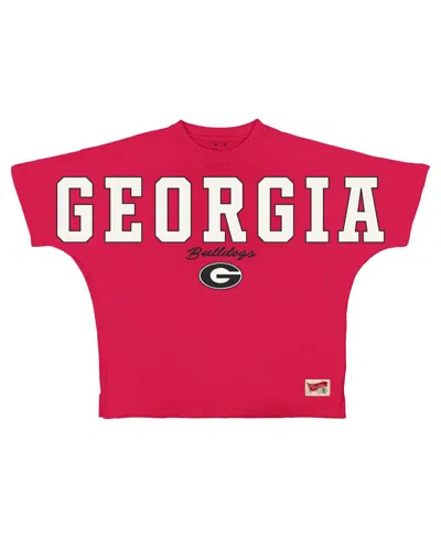 Pressbox Women's Georgia Bulldogs Flannigan Oversized T-shirt In Red