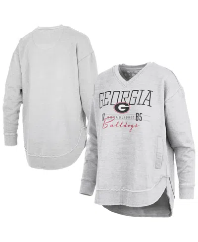 Pressbox Women's Georgia Bulldogs Marcus East Hall Poncho Graphic V-neck Sweatshirt In Multi