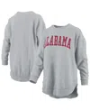 Pressbox Gray Alabama Crimson Tide Melange Poncho Vintage Fleece Long Sleeve Pullover Sweatshirt In Gray