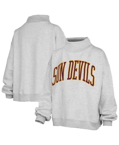 Pressbox Women's Gray Arizona State Sun Devils Oversized Nelson Mock Neck Sweatshirt
