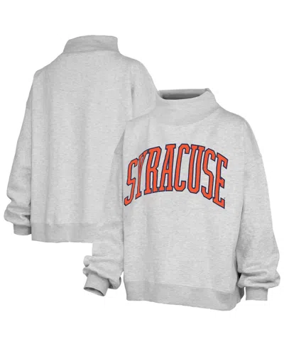 Pressbox Women's Gray Syracuse Orange Oversized Nelson Mock Neck Sweatshirt