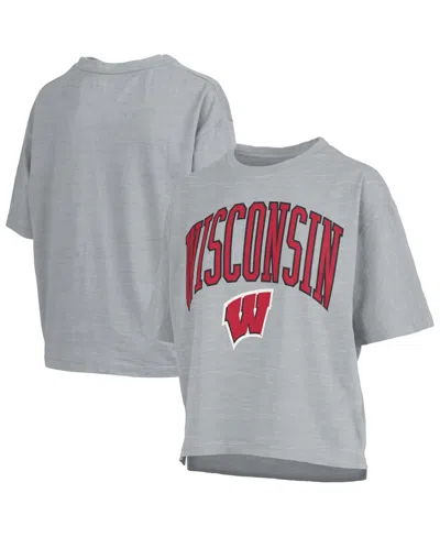 Pressbox Women's Gray Wisconsin Badgers Nelson T-shirt