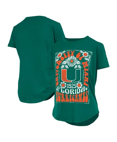 Pressbox Women's Green Miami Hurricanes Irvine Floral Team Colorâ T-shirt