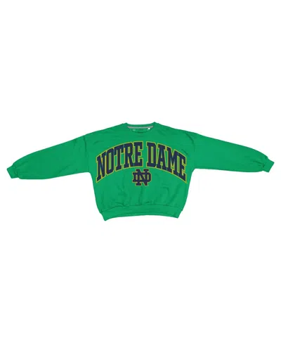 Pressbox Women's Green Notre Dame Fighting Irish Oversized Janice Waist-length Sweatshirt