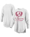Pressbox Women's Heather Gray Alabama Crimson Tide Field Day Melange Poncho Pullover Sweatshirt In Heather Gray