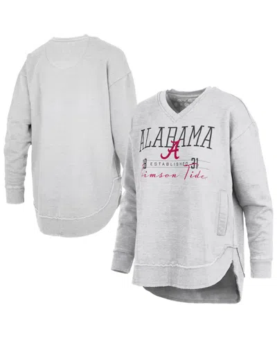 Pressbox Women's Heather Gray Alabama Crimson Tide Marcus East Hall Poncho V-neck Sweatshirt