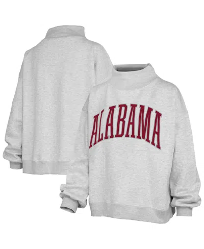 Pressbox Women's Heather Gray Alabama Crimson Tide Oversized Nelson Mock Neck Sweatshirt