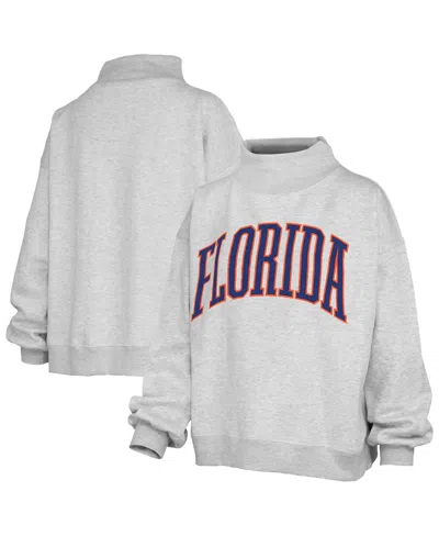 Pressbox Women's Heather Gray Florida Gators Oversized Nelson Mock Neck Sweatshirt