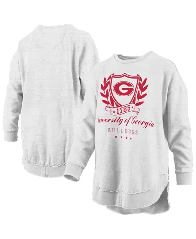 Pressbox Women's Heather Gray Georgia Bulldogs Field Day Melange Poncho Pullover Sweatshirt
