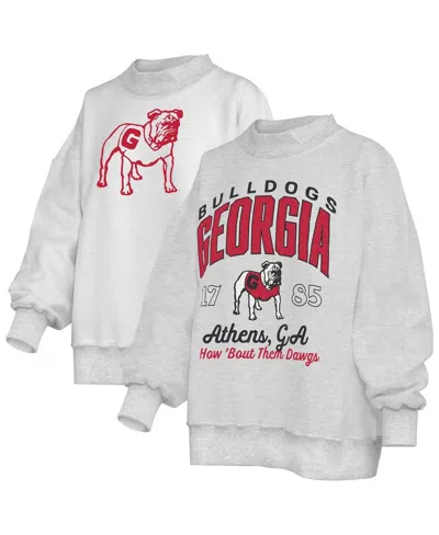 Pressbox Heather Gray Georgia Bulldogs Reversible Sweatshirt