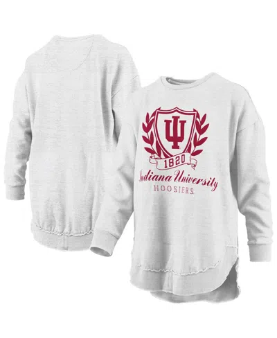 Pressbox Women's Heather Gray Indiana Hoosiers Field Day Melange Poncho Pullover Sweatshirt