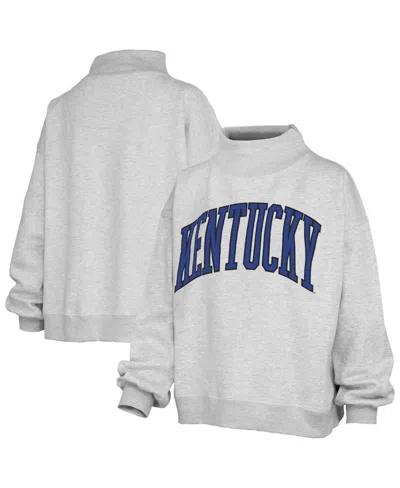 Pressbox Women's Heather Gray Kentucky Wildcats Oversized Nelson Mock Neck Sweatshirt