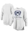 Pressbox Women's Heather Gray Michigan Wolverines Field Day Melange Poncho Pullover Sweatshirt In Gray