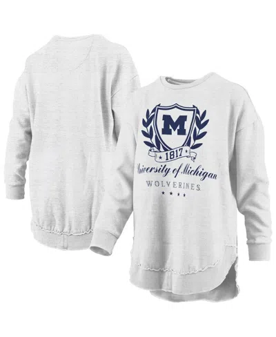 Pressbox Women's Heather Gray Michigan Wolverines Field Day Melange Poncho Pullover Sweatshirt