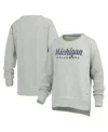 Pressbox Women's Heather Gray Michigan Wolverines Torrington Pullover Sweatshirt In Heather Gray