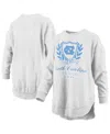 Pressbox Women's Heather Gray North Carolina Tar Heels Field Day Melange Poncho Pullover Sweatshirt In Gray