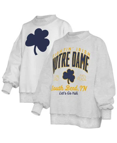 Pressbox Women's Heather Gray Notre Dame Fighting Irish Reversible Sweatshirt In Multi