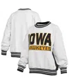 Pressbox Women's Heather Gray/black Iowa Hawkeyes Endzone Crewneck Sweatshirt In Gray