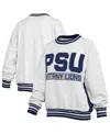 Pressbox Women's Heather Gray/navy Penn State Nittany Lions Endzone Crewneck Sweatshirt In Multi