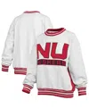 Pressbox Women's Heather Gray/scarlet Nebraska Huskers Endzone Crewneck Sweatshirt In White