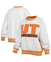Pressbox Women's Heather Gray/tennessee Orange Tennessee Volunteers Endzone Crewneck Sweatshirt In Gray