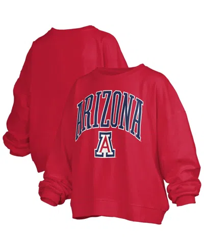 Pressbox Women's Janise Arizona Wildcats Oversized-fit Fleece Sweatshirt In Red
