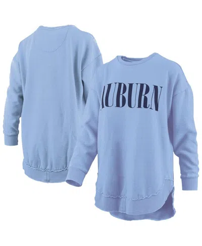Pressbox Women's Light Blue Auburn Tigers Poncho Fleece Pullover Sweatshirt