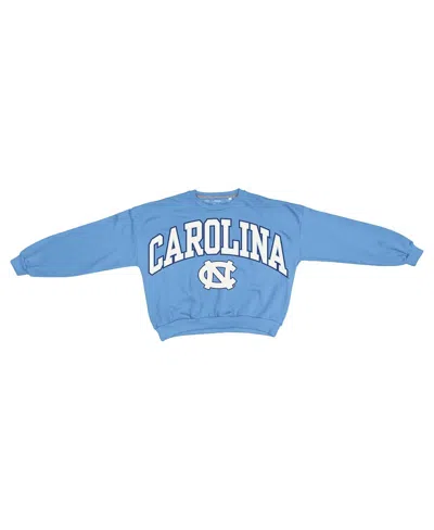Pressbox Women's Light Blue North Carolina Tar Heels Oversized Janice Waist-length Sweatshirt