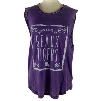 Pressbox Women's Lsu Ruffy Tank In Purple