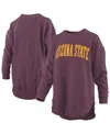 Pressbox Maroon Minnesota Golden Gophers Melange Poncho Vintage Fleece Long Sleeve Pullover Sweatsh In Purple