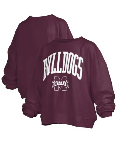 Pressbox Women's Maroon Mississippi State Bulldogs Janise Fleece Sweatshirt In Burgundy