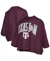 Pressbox Women's Maroon Texas A&m Aggies Janise Arch Over Logo Waist Length Oversized Pullover Sweatshirt In Multi