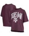 Pressbox Women's Maroon Texas A M Aggies Nelson Arch Over Logo Waist Length Oversized Slub T-shirt