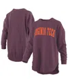 Pressbox Maroon Minnesota Golden Gophers Melange Poncho Vintage Fleece Long Sleeve Pullover Sweatsh In Purple