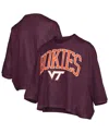 Pressbox Women's Maroon Virginia Tech Hokies Midi Arch Over Logo Oversized T-shirt In Burgundy