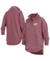 Pressbox Women's Maroon Virginia Tech Hokies Northfork Sojourn Poncho Quarter-zip Sweatshirt In Pink