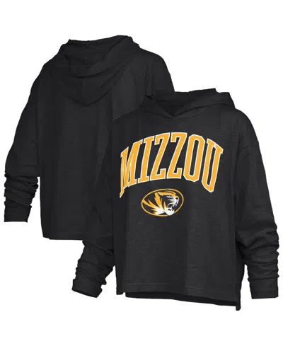 Pressbox Women's Missouri Tigers Nelson Arch Over Logo Hooded Long-sleeve Oversized T-shirt In Black