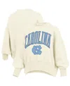 Pressbox Women's Natural North Carolina Tar Heels Oversized Waist-length Crewneck Sweatshirt In Neutral