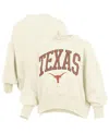 Pressbox Natural Texas Longhorns Oversized Waist-length Crewneck Sweatshirt In Neutral