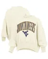 Pressbox Natural West Virginia Mountaineers Oversized Waist-length Crewneck Sweatshirt In Brown