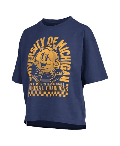 Pressbox Women's Navy Michigan Wolverines 2026 Ncaa Men's Basketball National Champions Motley Crew Oversized In Blue