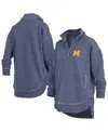 Pressbox Navy Michigan Wolverines Northfork Sojourn Poncho Quarter-zip Sweatshirt In Blue