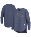 Pressbox Navy Michigan Wolverines Westin Poncho V-neck Pullover Sweatshirt In Blue
